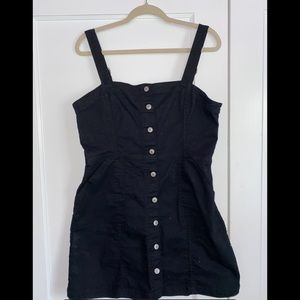 Black Denim Overall Dress